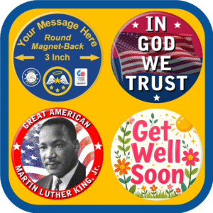 Round, 3 inch, Magnet-Back