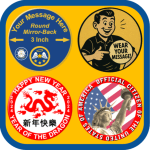 Round, 3 inch, Mirror-Back