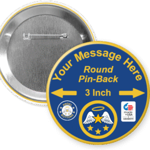 Rounded Rectangle 2x3 inch, Pin-Back